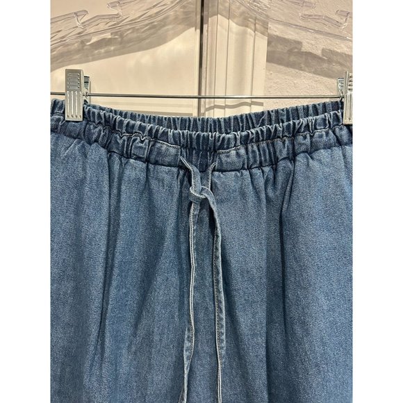 Howard Wolf Sport Denim Pull On Pants Floral Embroidery Elastic Waist Sz M - Picture 10 of 10